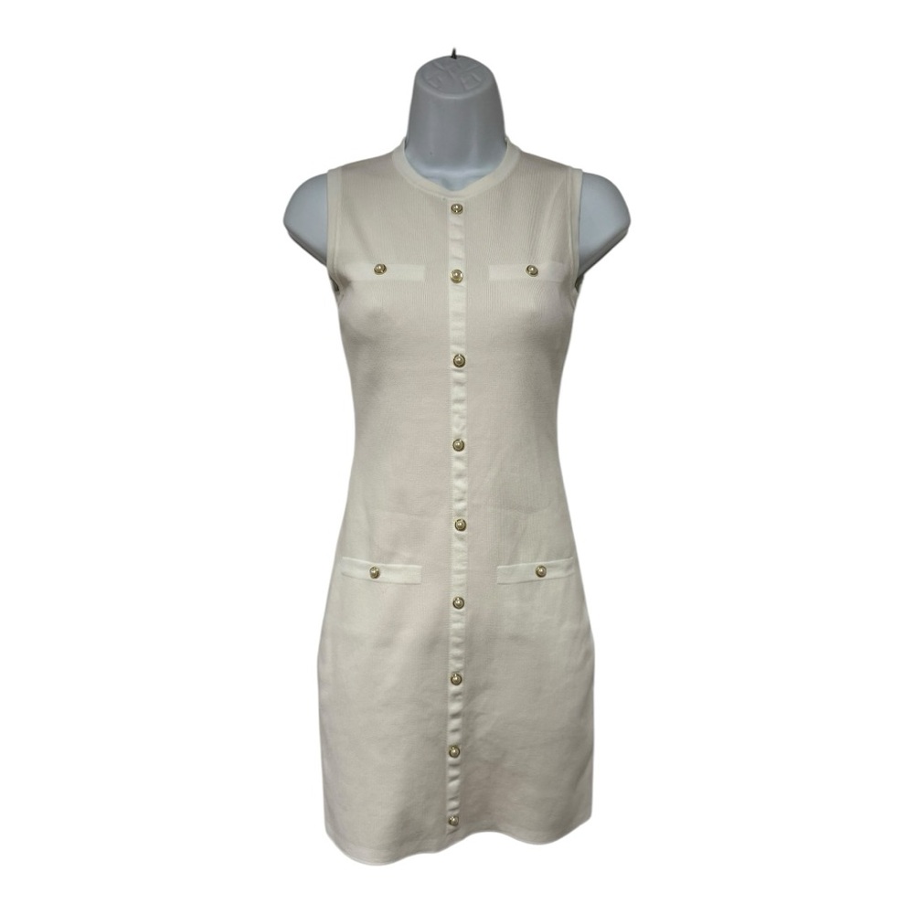 Elegant Cream Sleeveless Dress